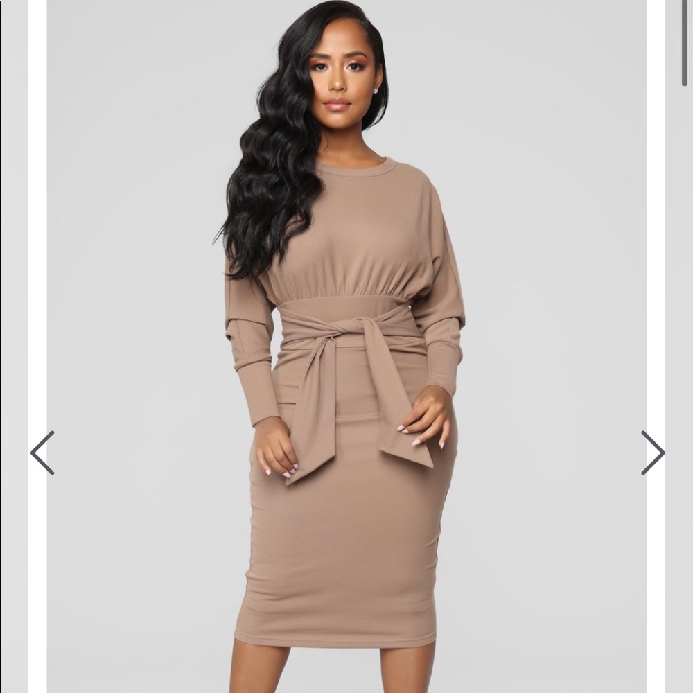 Sweater midi  dress taupe